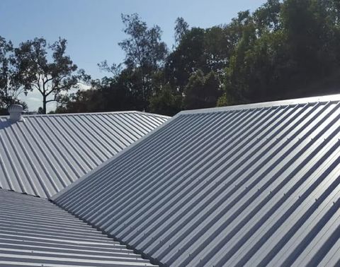 Finished corrugated metal roof